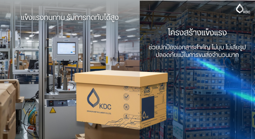 โครงสร้างแข็งแรง ช่วยปกป้องเอกสารสำคัญ ไม่บุบ ไม่เสียรูป ปลอดภัยแม้ในการขนส่งจำนวนมาก
